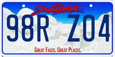SD license plate 98RZ04
