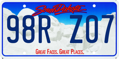 SD license plate 98RZ07