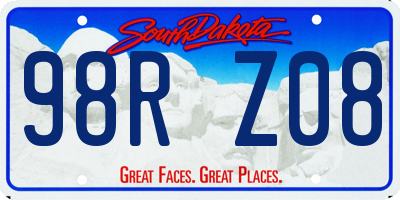 SD license plate 98RZ08