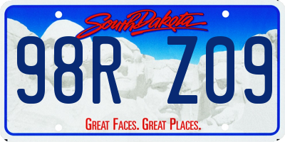 SD license plate 98RZ09