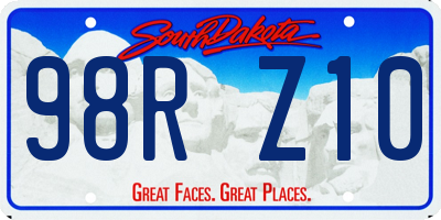 SD license plate 98RZ10