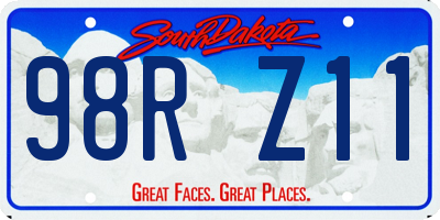 SD license plate 98RZ11