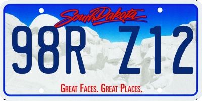 SD license plate 98RZ12