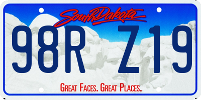 SD license plate 98RZ19