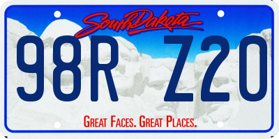 SD license plate 98RZ20