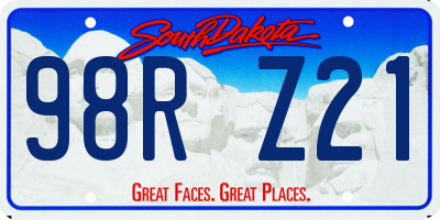 SD license plate 98RZ21