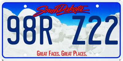 SD license plate 98RZ22