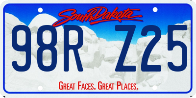 SD license plate 98RZ25