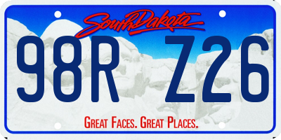 SD license plate 98RZ26