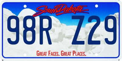 SD license plate 98RZ29