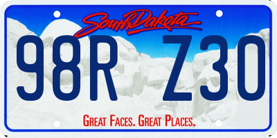 SD license plate 98RZ30
