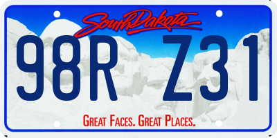 SD license plate 98RZ31