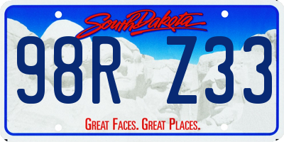 SD license plate 98RZ33