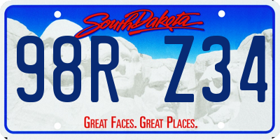 SD license plate 98RZ34