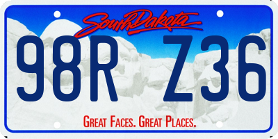 SD license plate 98RZ36