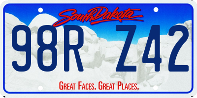 SD license plate 98RZ42