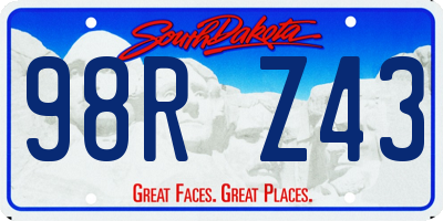 SD license plate 98RZ43