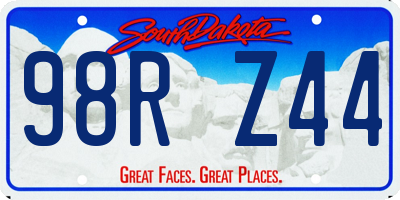SD license plate 98RZ44