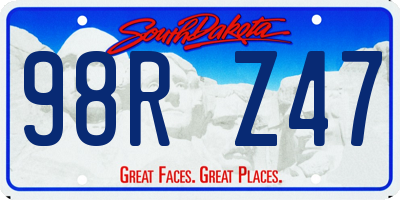 SD license plate 98RZ47