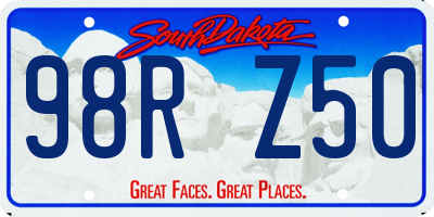 SD license plate 98RZ50