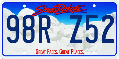 SD license plate 98RZ52