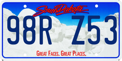 SD license plate 98RZ53