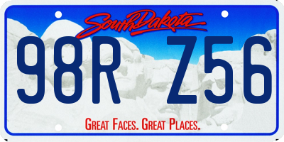 SD license plate 98RZ56