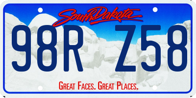 SD license plate 98RZ58