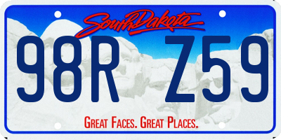 SD license plate 98RZ59
