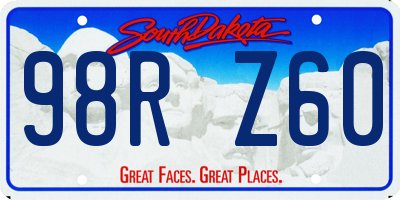 SD license plate 98RZ60