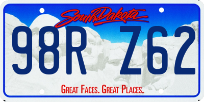 SD license plate 98RZ62