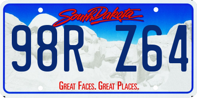 SD license plate 98RZ64