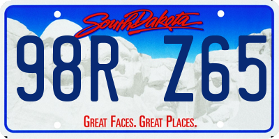SD license plate 98RZ65