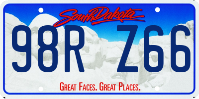 SD license plate 98RZ66