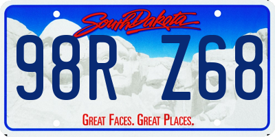 SD license plate 98RZ68