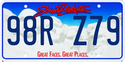 SD license plate 98RZ79