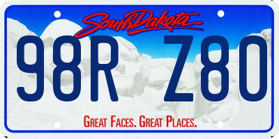 SD license plate 98RZ80