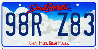 SD license plate 98RZ83
