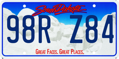 SD license plate 98RZ84