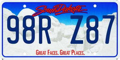 SD license plate 98RZ87