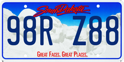 SD license plate 98RZ88