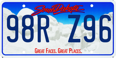 SD license plate 98RZ96