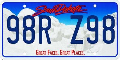 SD license plate 98RZ98