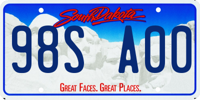 SD license plate 98SA00