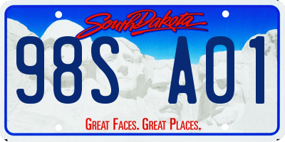 SD license plate 98SA01