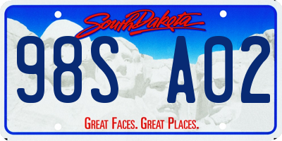 SD license plate 98SA02