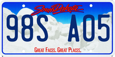 SD license plate 98SA05