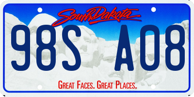 SD license plate 98SA08
