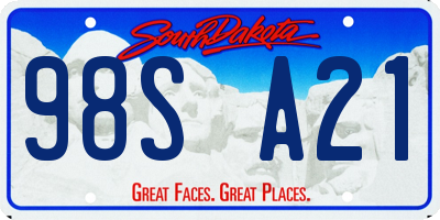 SD license plate 98SA21