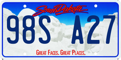 SD license plate 98SA27